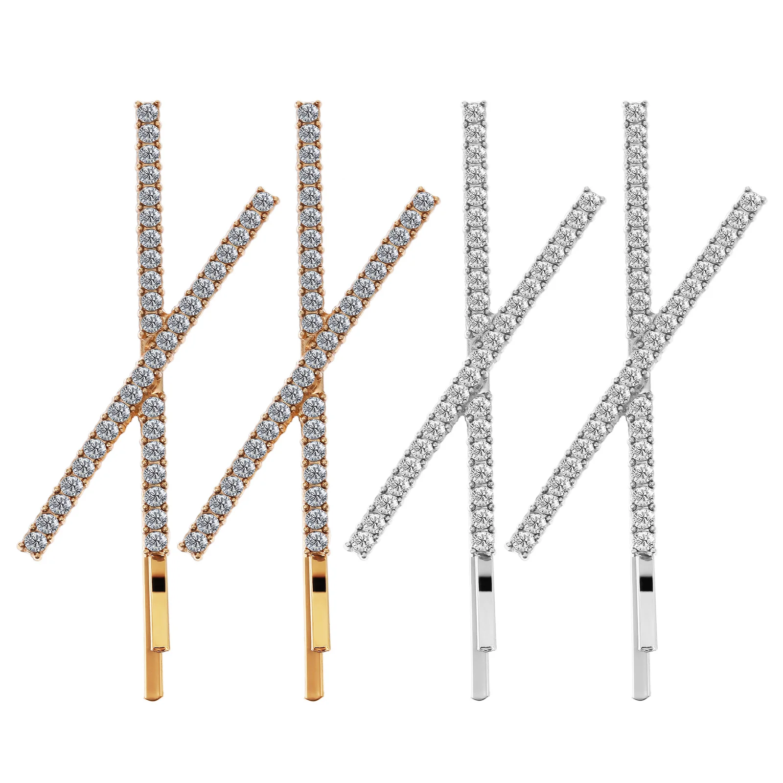 4 Pcs X shaped Rhinestone Clips Gold Silver Elegant Comfortable For Women Girls Hair Clips Girls Hair Accessories
4 Pcs X shaped Rhinestone Clips Gold Silver Elegant Comfortable For Women Girls Hair Clips Girls Hair Accessories