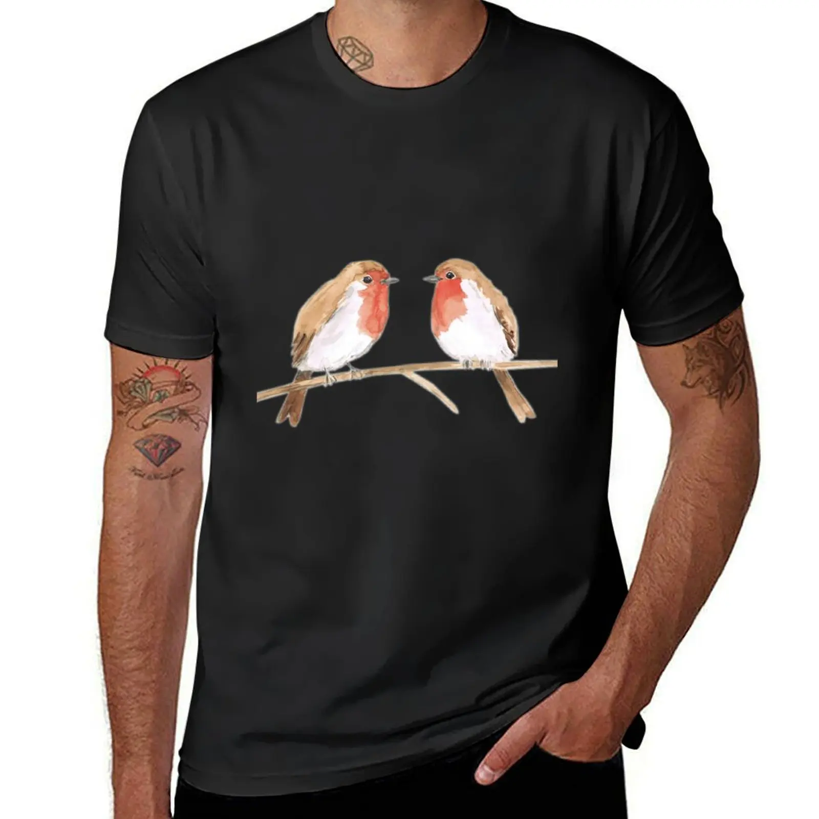 Two robins watercolor T-Shirt oversizeds summer tops T-shirts man plain black t shirts men
Two robins watercolor T-Shirt oversizeds summer tops T-shirts man plain black t shirts men