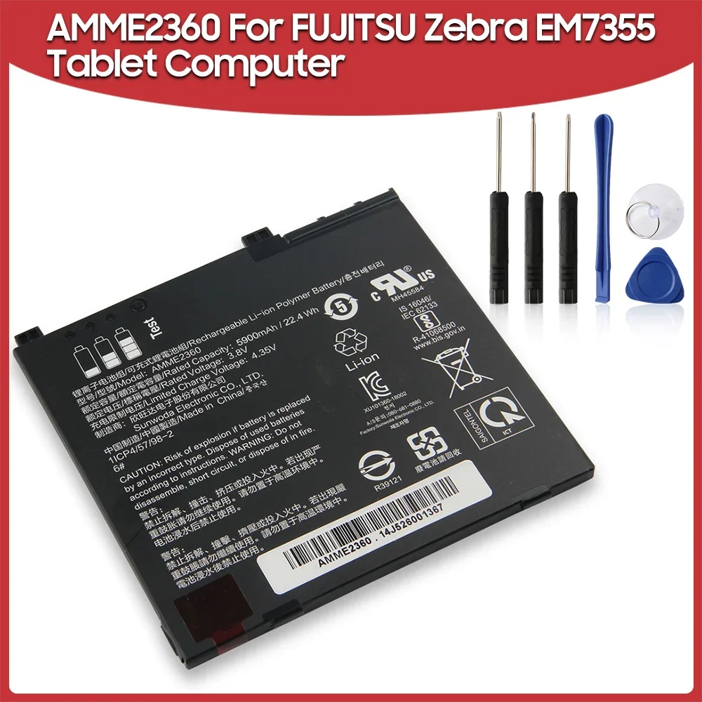 Сменный аккумулятор премиум-класса AMME2360 для Fujitsu Zebra EM7355 1ICP4/57/98-2 13J 324002978 Планшетный компьютер 5900 мАч с длительным сроком службы
Сменный аккумулятор премиум-класса AMME2360 для Fujitsu Zebra EM7355 1ICP4/57/98-2 13J 324002978 Планшетный компьютер 5900 мАч с длительным сроком службы