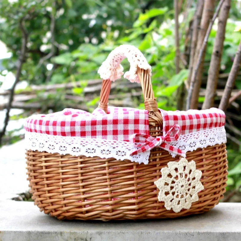 Picnic Fruit Storage Basket Easter Household Snack Container Wicker Basket with Lid Multi-function Wicker Basket Home Supply
Picnic Fruit Storage Basket Easter Household Snack Container Wicker Basket with Lid Multi-function Wicker Basket Home Supply