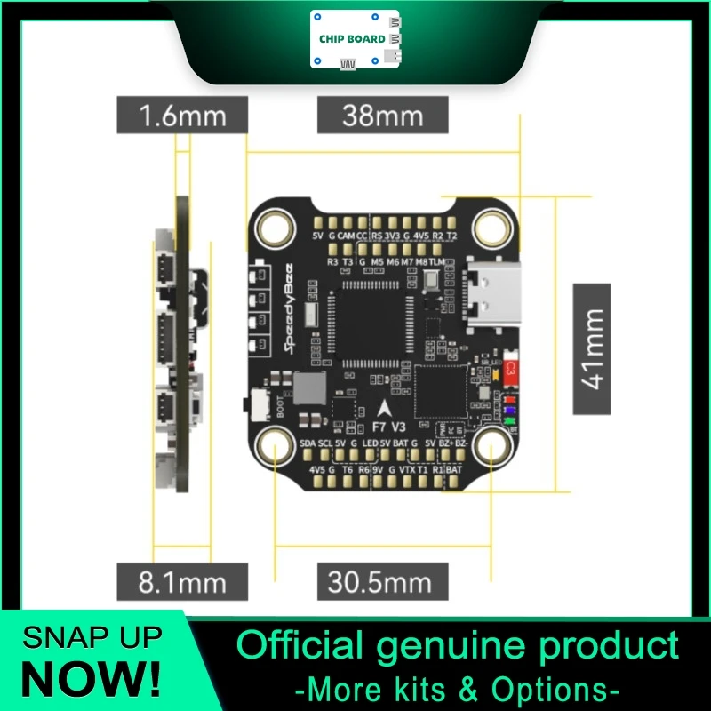 Полетный контроллер SpeedyBee F7 V3 для дронов, со встроенными Bluetooth и WiFi, быстрая беспроводная прошивка, совместим с Betaflight и INAV
Полетный контроллер SpeedyBee F7 V3 для дронов, со встроенными Bluetooth и WiFi, быстрая беспроводная прошивка, совместим с Betaflight и INAV