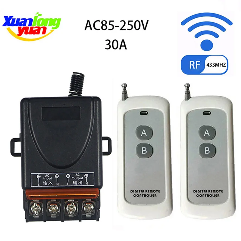433Mhz High Power Wireless Remote Control Switch AC 110V 220V 30A 1000M For Factory Farm Office Exhaust Fan Pump Ceiling Lamp
433Mhz High Power Wireless Remote Control Switch AC 110V 220V 30A 1000M For Factory Farm Office Exhaust Fan Pump Ceiling Lamp