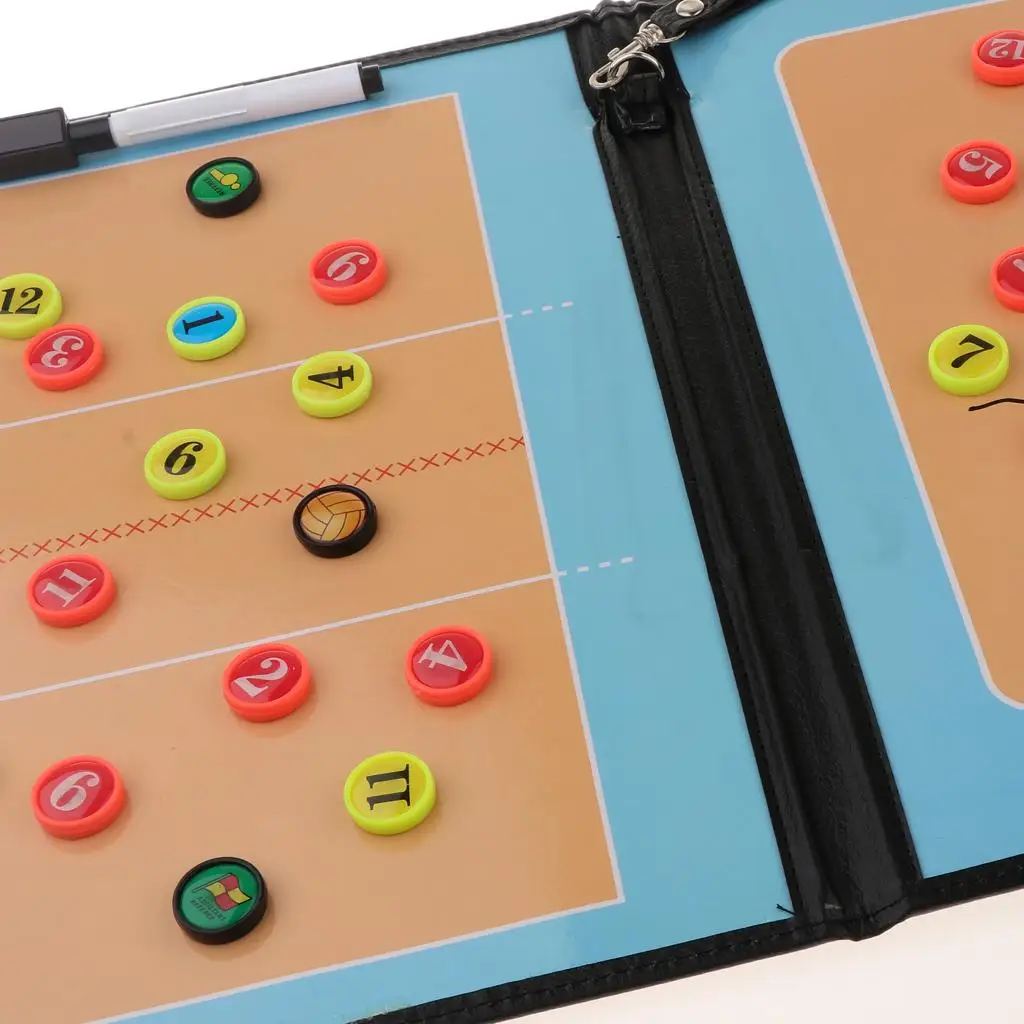 Magnetic Volleyball Coaching Board Foldable PU Leather Portable Tactic Tool Volleyball Accessories for Game Practice
Magnetic Volleyball Coaching Board Foldable PU Leather Portable Tactic Tool Volleyball Accessories for Game Practice