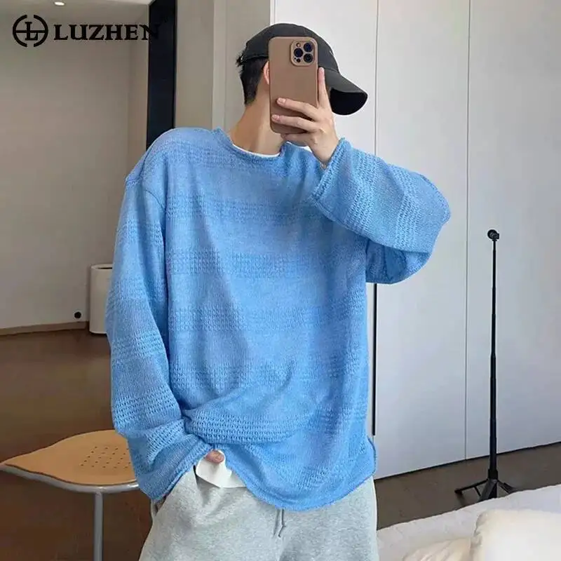 LUZHEN 2026 New Mesh Textured Long Sleeve Knitted T-shirts Men's Fashion Handsome Loose Round Neck Solid Color Pullover JY6672
LUZHEN 2026 New Mesh Textured Long Sleeve Knitted T-shirts Men's Fashion Handsome Loose Round Neck Solid Color Pullover JY6672