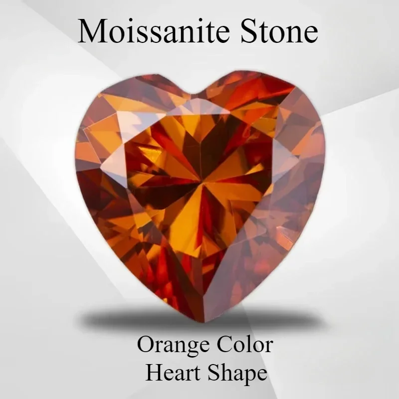 NEW Moissanite Stone Heart Shape Orange Color VVS1 With GRA Certificate For Pass Diamond Tester Charms Jewelry Making Ring Mater
NEW Moissanite Stone Heart Shape Orange Color VVS1 With GRA Certificate For Pass Diamond Tester Charms Jewelry Making Ring Mater