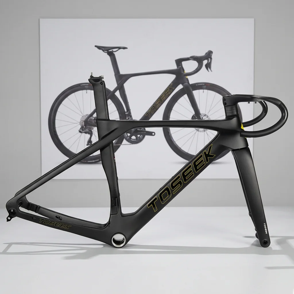 700C Aero Carbon Road Bike Frame BBT47 Disc Brake Thru Axle Internal Cable Routing Lightweight Road Bicycle Frameset
700C Aero Carbon Road Bike Frame BBT47 Disc Brake Thru Axle Internal Cable Routing Lightweight Road Bicycle Frameset