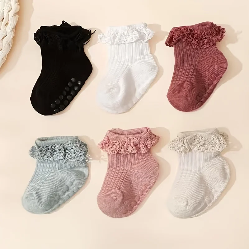 6 pairs of baby girls cute princess wind lace socks indoor non-slip floor socks
6 pairs of baby girls cute princess wind lace socks indoor non-slip floor socks