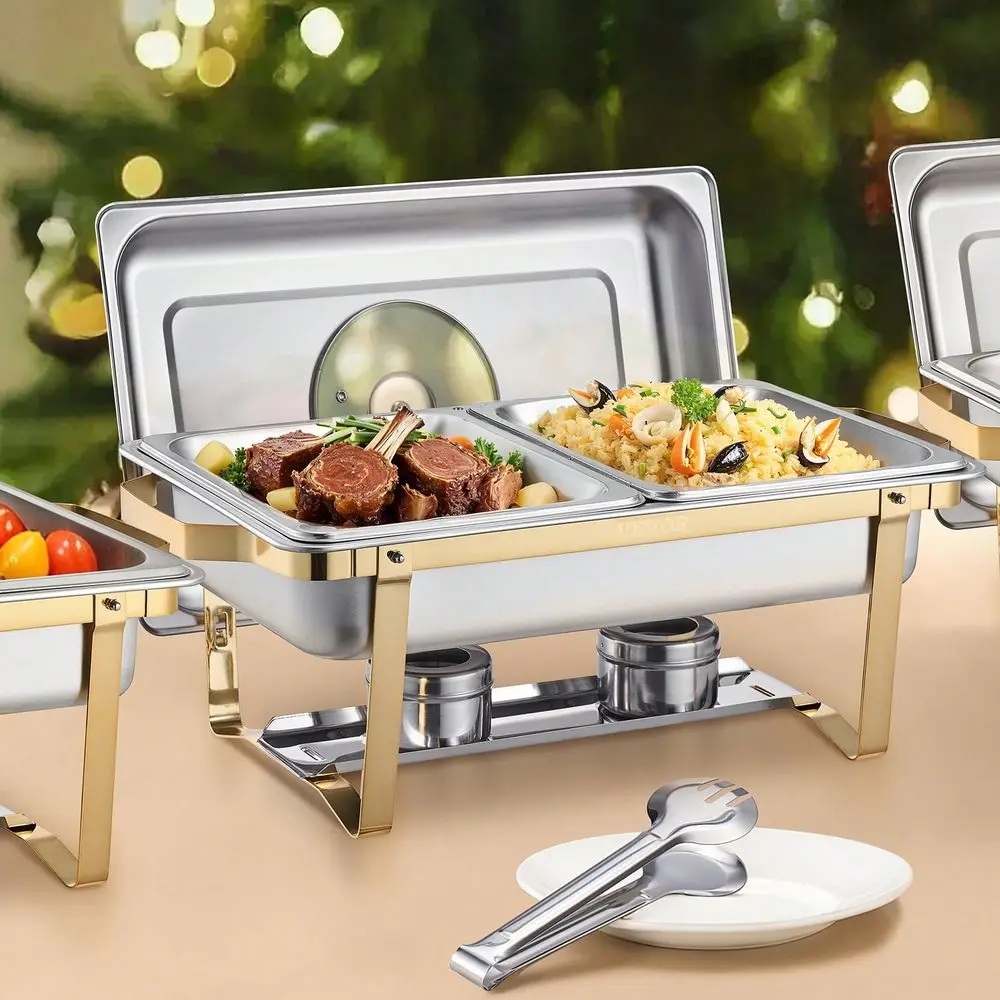 Dish Buffet Set, 4 Qt 2 Pack, Stainless Steel Chafer With 4 Half Size Pans, Rectangle Catering Warmer Server With Glass Lid Wat
Dish Buffet Set, 4 Qt 2 Pack, Stainless Steel Chafer With 4 Half Size Pans, Rectangle Catering Warmer Server With Glass Lid Wat