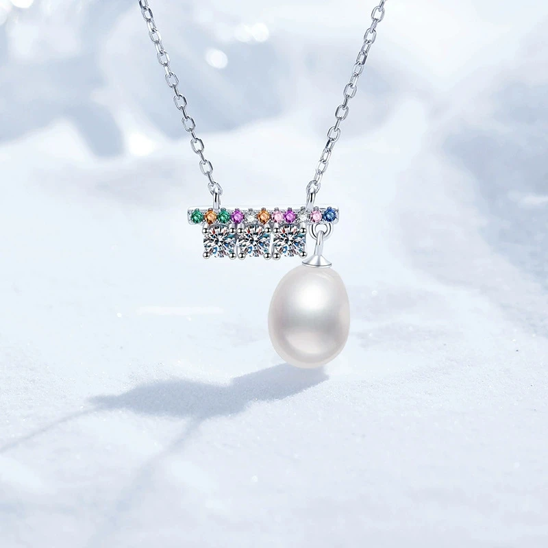 Summer fresh freshwater pearl necklace for women, 925 sterling silver balance beam set, versatile moissanite necklace
Summer fresh freshwater pearl necklace for women, 925 sterling silver balance beam set, versatile moissanite necklace