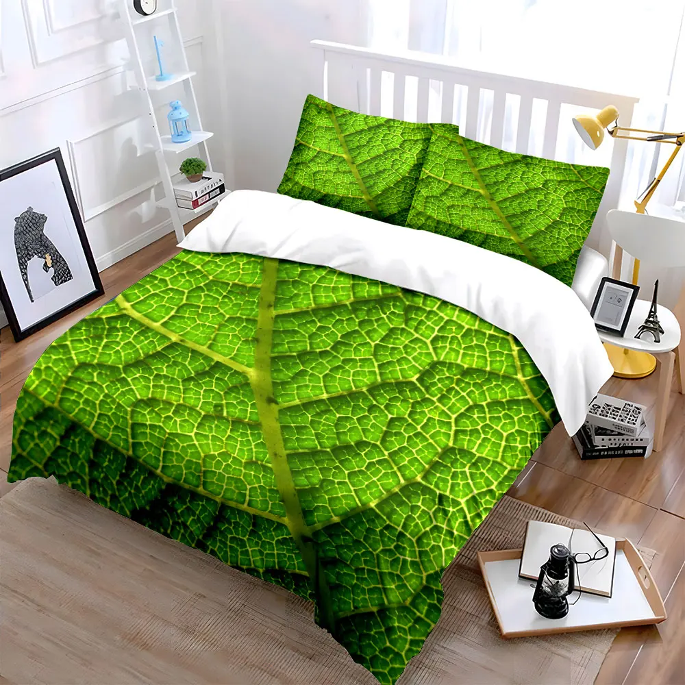 Green Leaf Pattern Art Set Soft Skin-Friendly Bedding Set Includes 1 Duvet Cover And 2 Pillowcase, Gift
Green Leaf Pattern Art Set Soft Skin-Friendly Bedding Set Includes 1 Duvet Cover And 2 Pillowcase, Gift