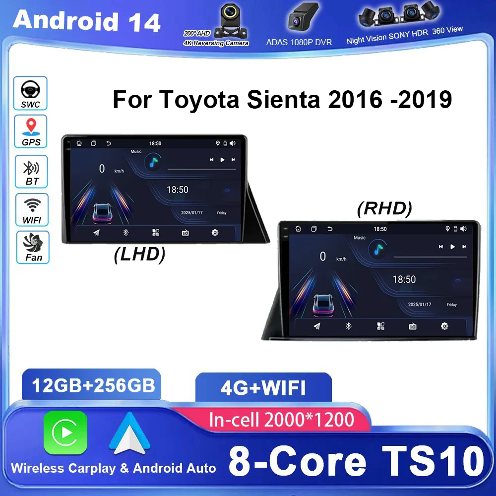 Android Carplay Android Auto For Toyota Sienta 2016 -2019 Auto Radio Stereo GPS Navigation Multimidia Player 2Din Touch Screen
Android Carplay Android Auto For Toyota Sienta 2016 -2019 Auto Radio Stereo GPS Navigation Multimidia Player 2Din Touch Screen
