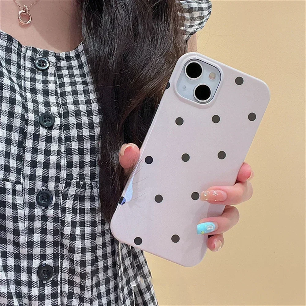 Korean Cute Simple Polka Dot Case For iPhone 14 13 12 11 Pro Max Mini X XR 7 8 Plus SE3 Glossy Shockproof Soft Plain Cover Funda
Korean Cute Simple Polka Dot Case For iPhone 14 13 12 11 Pro Max Mini X XR 7 8 Plus SE3 Glossy Shockproof Soft Plain Cover Funda
