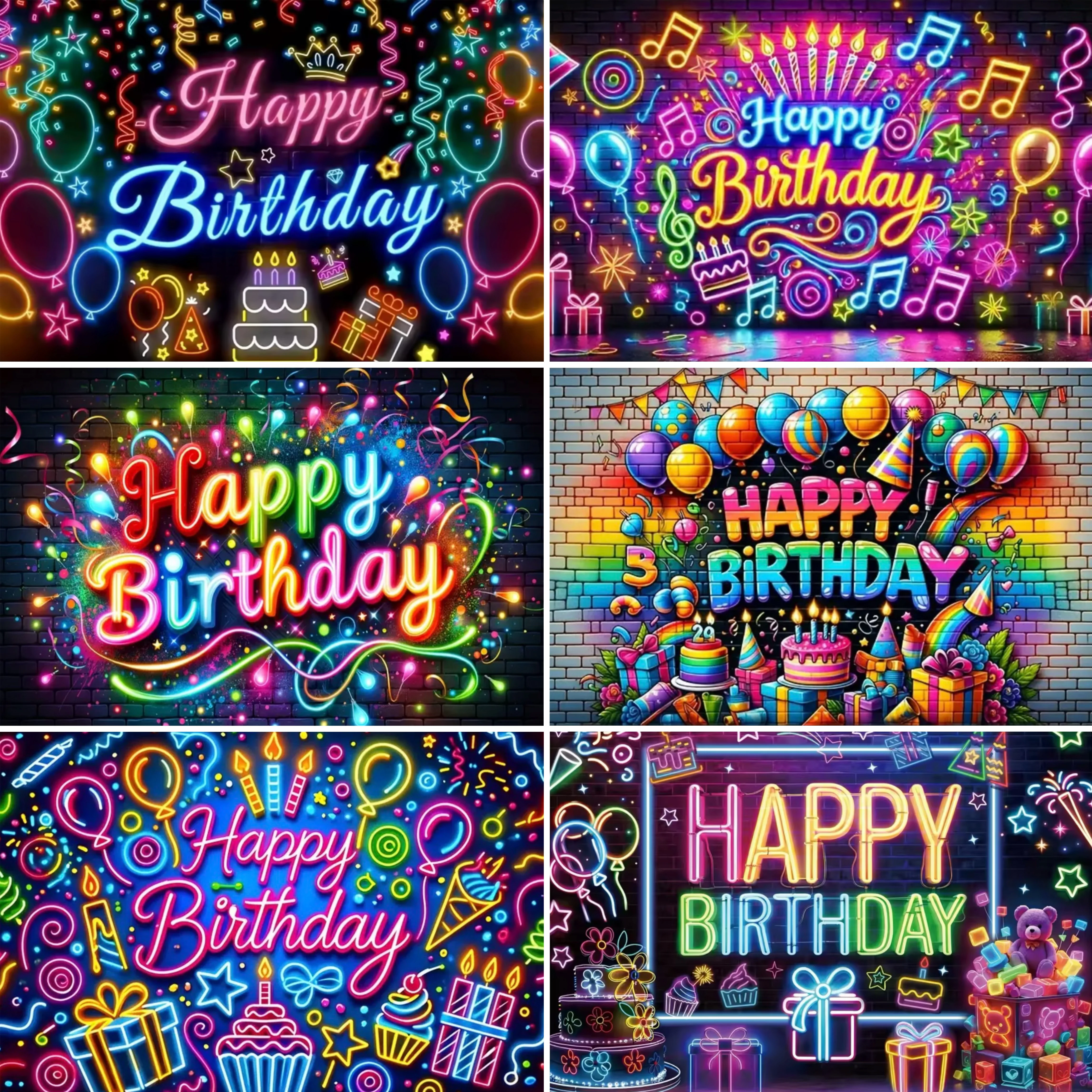 Colorful Fluorescent Birthday Party Backdrop Flashing Neon Lights Graffiti Brick walls party Decor Banner Photo Prop Backdrop
Colorful Fluorescent Birthday Party Backdrop Flashing Neon Lights Graffiti Brick walls party Decor Banner Photo Prop Backdrop
