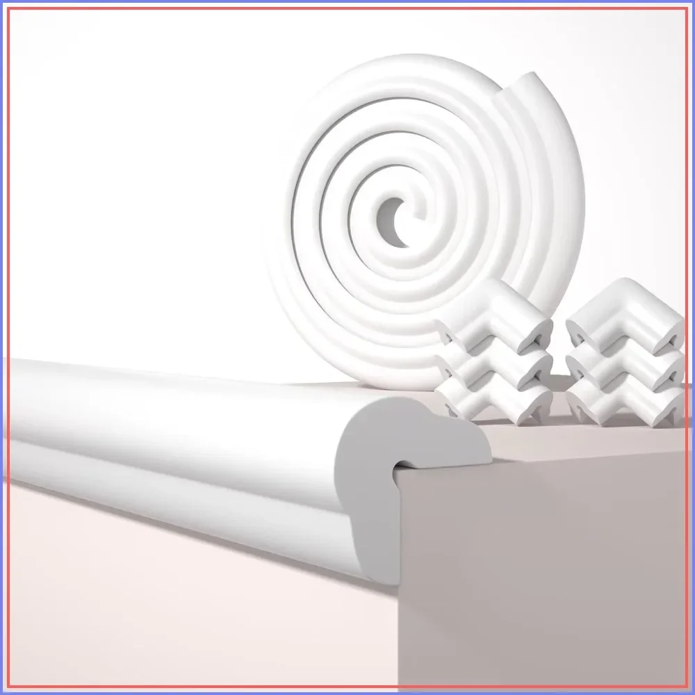 6.6FT L-Shape Edge Protector, 0.67" Extra Thick, Pre-Taped, Soft NBR Foam Guard with 6 Corner Covers, White
6.6FT L-Shape Edge Protector, 0.67" Extra Thick, Pre-Taped, Soft NBR Foam Guard with 6 Corner Covers, White
