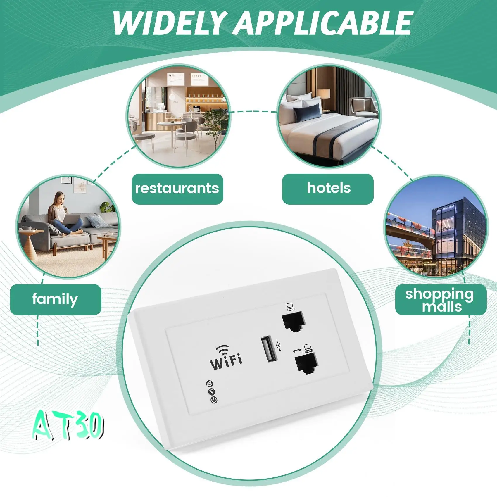 Беспроводная панель настенного переключателя Wi-Fi, розетка Wi-Fi, встроенный беспроводной маршрутизатор, панель типа 120, AP для высококачественных гостиничных номеров-AT30
Беспроводная панель настенного переключателя Wi-Fi, розетка Wi-Fi, встроенный беспроводной маршрутизатор, панель типа 120, AP для высококачественных гостиничных номеров-AT30
