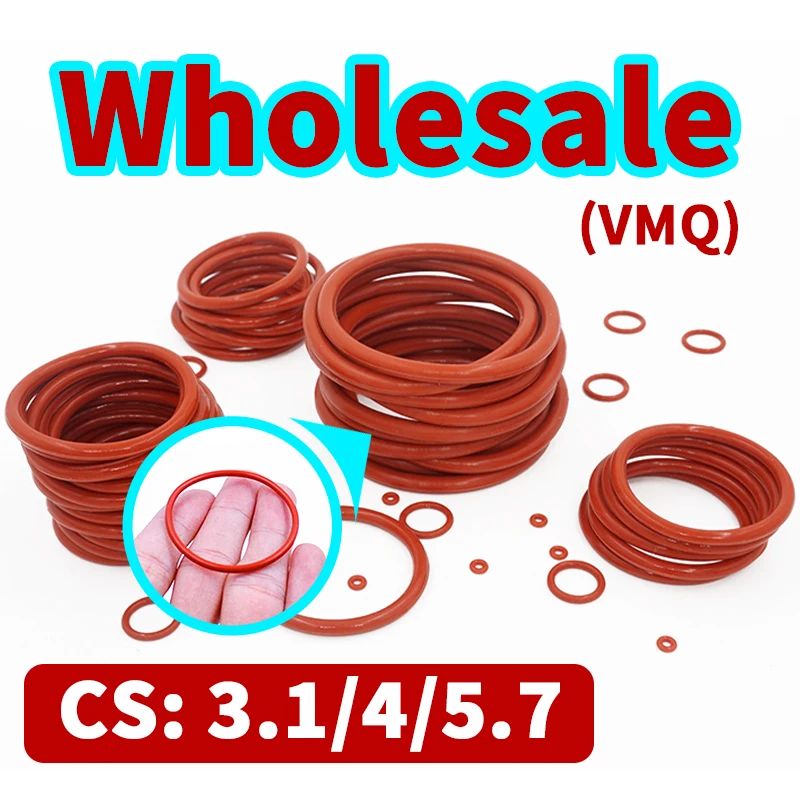 Thickness 3.1/4/5.7mm CS O-ring wholesale Red VMQ silicon rubber gasket seal silicone ring washer rubber elastic free shipping
Thickness 3.1/4/5.7mm CS O-ring wholesale Red VMQ silicon rubber gasket seal silicone ring washer rubber elastic free shipping