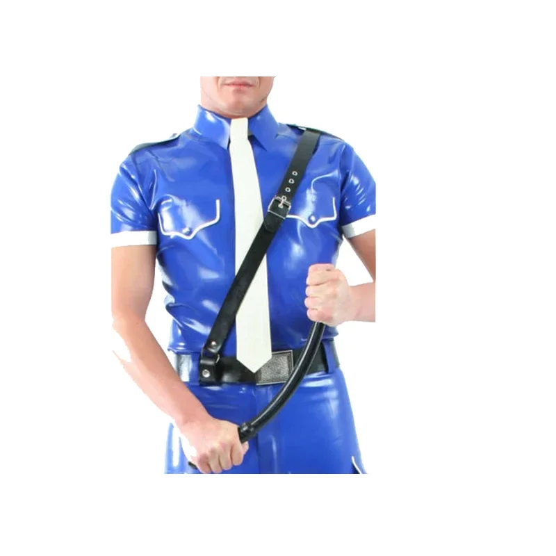 100% Rubber Sexy Short-sleeved Shirt Men's Navy Blue Police Bodysuit Uniform Size XS-XXL
100% Rubber Sexy Short-sleeved Shirt Men's Navy Blue Police Bodysuit Uniform Size XS-XXL