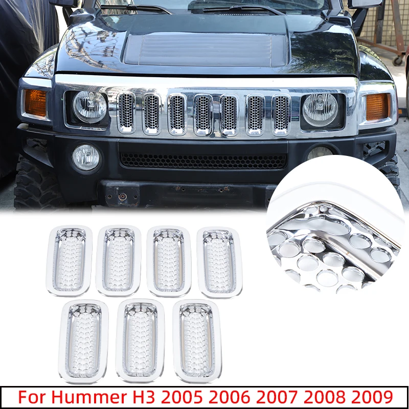 For 2005-2009 Hummer H3 ABS silver car front grille air inlet protective cover insect-proof grille car styling accessories 7pcs
For 2005-2009 Hummer H3 ABS silver car front grille air inlet protective cover insect-proof grille car styling accessories 7pcs