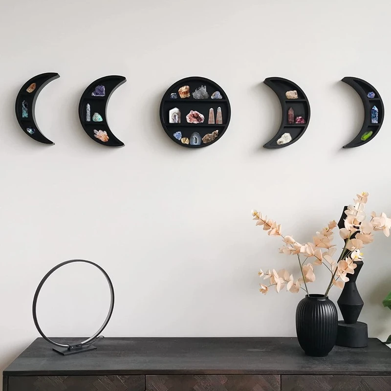 New Bohemian Wooden Moon Phase Rack Essential Oil Crystal Wall Hanging Storage Box Lunar Eclipse Moon Decoration Rack Wall Shelf
New Bohemian Wooden Moon Phase Rack Essential Oil Crystal Wall Hanging Storage Box Lunar Eclipse Moon Decoration Rack Wall Shelf