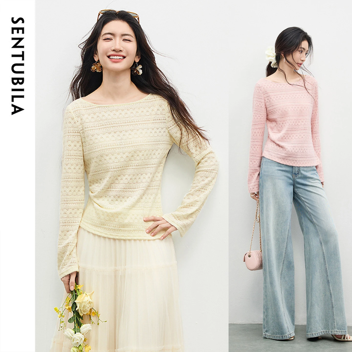 Женская вязаная футболка SENTUBILA 2026 с асимметричным подолом, вырезом-лодочкой и геометрическим жаккардовым узором, весенняя новинка, элегантный женский топ 161TK5372
Женская вязаная футболка SENTUBILA 2026 с асимметричным подолом, вырезом-лодочкой и геометрическим жаккардовым узором, весенняя новинка, элегантный женский топ 161TK5372