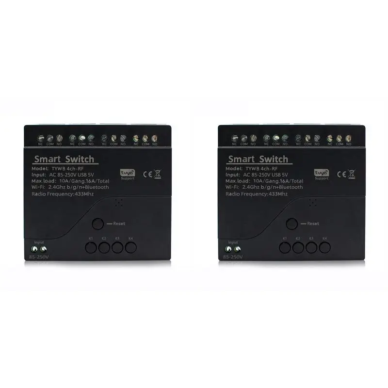 A33T-2X Tuya 4CH Wifi Smart Relay Switch Module Access Control Switch APP RF Remote Control 433M Works With Alexa Google Home
A33T-2X Tuya 4CH Wifi Smart Relay Switch Module Access Control Switch APP RF Remote Control 433M Works With Alexa Google Home