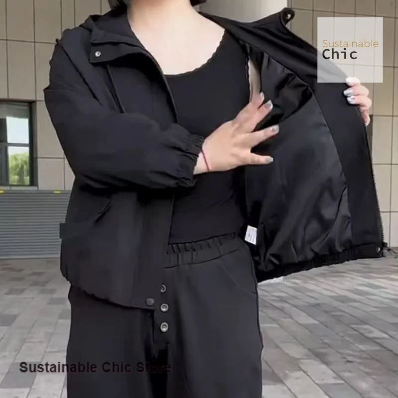 Корейский стиль, однотонная модная темпераментная новая ветровка с капюшоном, женская весенне-осенняя новая повседневная свободная короткая куртка-пальто
Корейский стиль, однотонная модная темпераментная новая ветровка с капюшоном, женская весенне-осенняя новая повседневная свободная короткая куртка-пальто