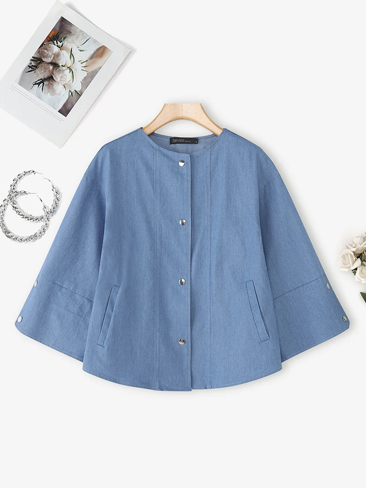 Women Denim Coats Casual Loose Jackets ZANZEA 2025 Fashion 3/4 Sleeve Buttons Outerwear Solid Color Fashion Cardigan
Women Denim Coats Casual Loose Jackets ZANZEA 2025 Fashion 3/4 Sleeve Buttons Outerwear Solid Color Fashion Cardigan