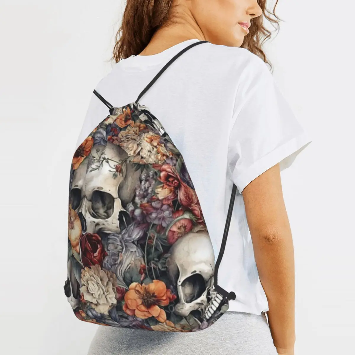 Vintage Floral Skull Roses Backpacks Multi-function Drawstring Bags Storage Bag Book Bags for Man Woman Students
Vintage Floral Skull Roses Backpacks Multi-function Drawstring Bags Storage Bag Book Bags for Man Woman Students