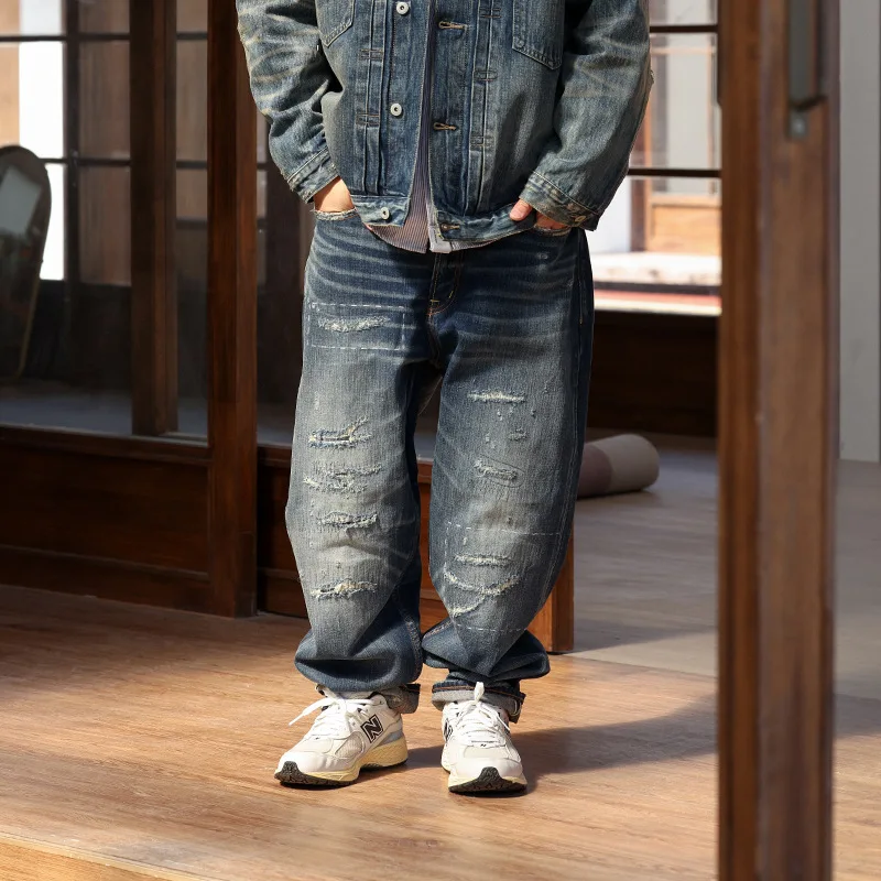 Retro Japanese Sle Men's Denim Jeans Heavy Waed Hand-Painted Needle Sewn Red Ear Casual Cotton Tight Fit Jeans
Retro Japanese Sle Men's Denim Jeans Heavy Waed Hand-Painted Needle Sewn Red Ear Casual Cotton Tight Fit Jeans