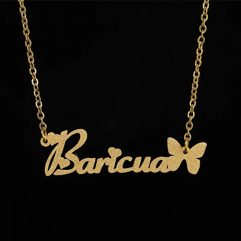 Customizable Titanium Steel Personalized Matte Stainless Steel Name Necklace Cut Romantic Butterfly Love Pendant Letters Gift
Customizable Titanium Steel Personalized Matte Stainless Steel Name Necklace Cut Romantic Butterfly Love Pendant Letters Gift