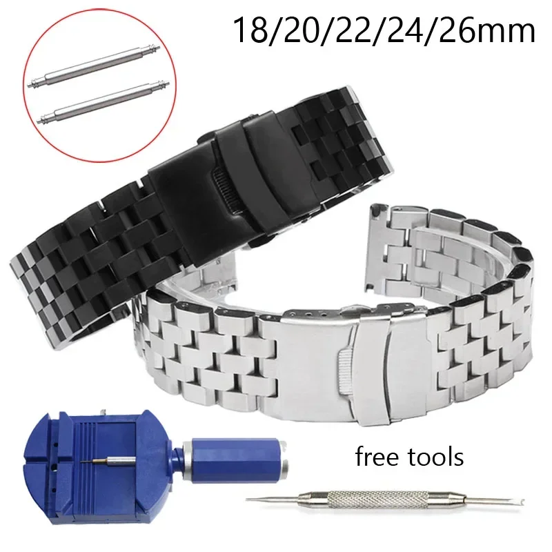 Replacement Watch Strap 18mm 20mm 22mm 24mm 26mm Stainless Steel Watch Band Wrist Bracelet Double Lock Clasp Watchband Belt 5ZTK
Replacement Watch Strap 18mm 20mm 22mm 24mm 26mm Stainless Steel Watch Band Wrist Bracelet Double Lock Clasp Watchband Belt 5ZTK