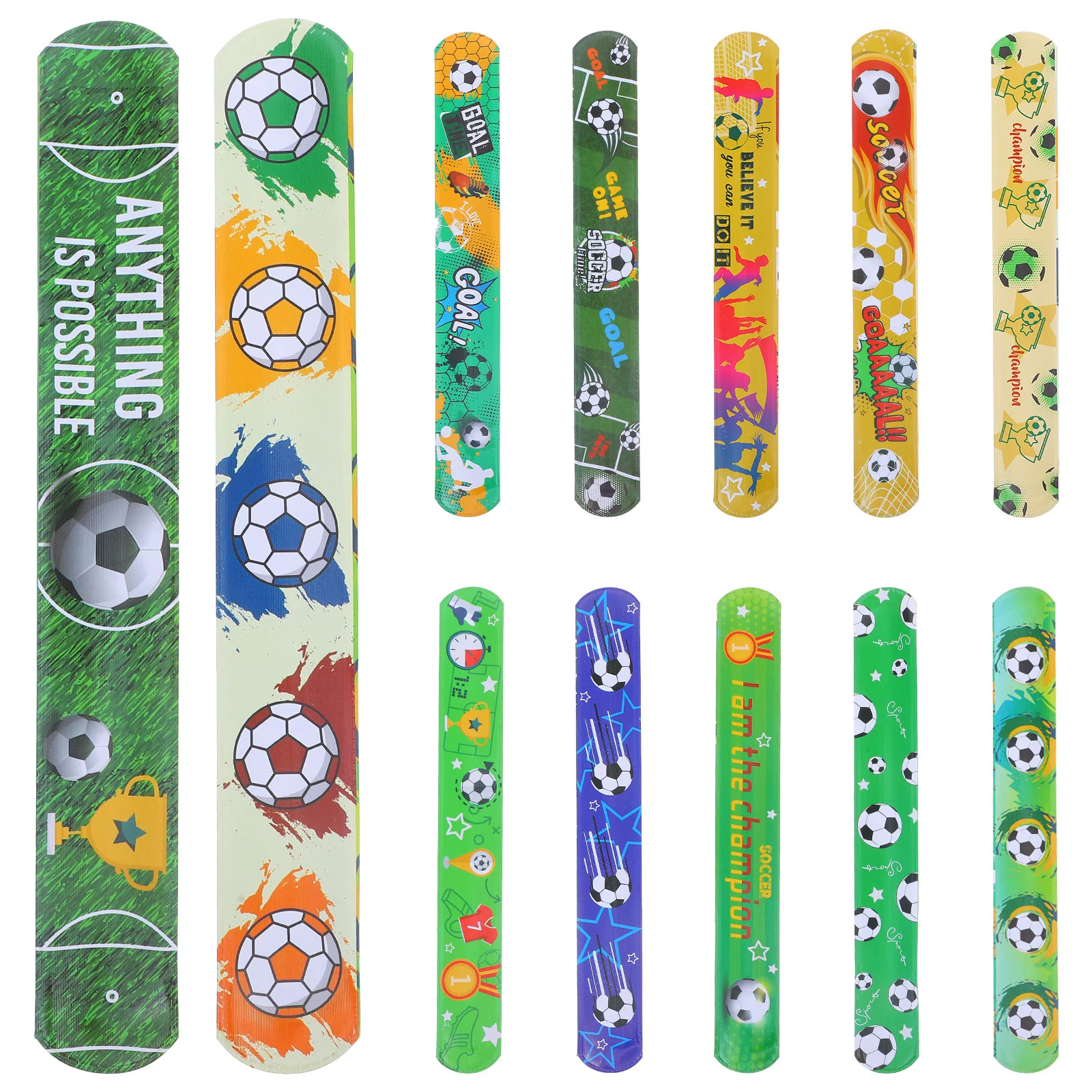 12 Pcs Football Circle Cartoon Soccer Slap Bands Bracelets Party Decorative Theme Wristband
12 Pcs Football Circle Cartoon Soccer Slap Bands Bracelets Party Decorative Theme Wristband