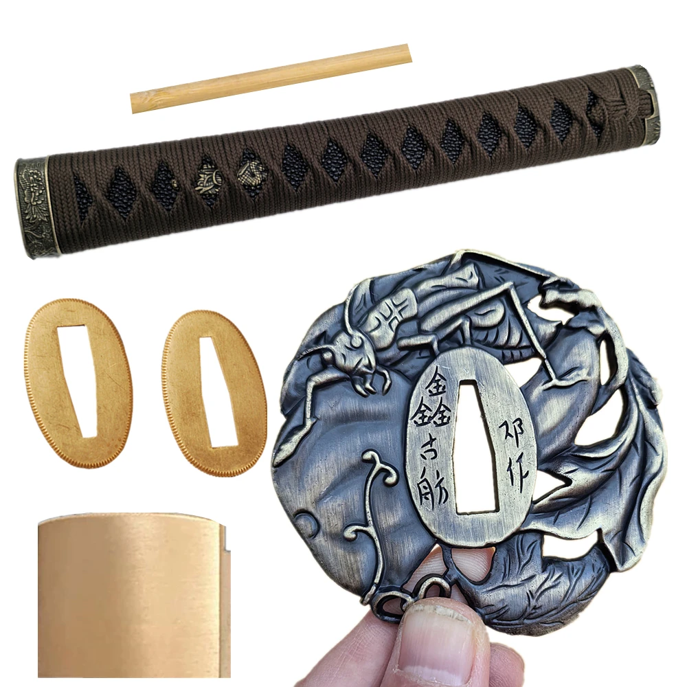 26cm Brown Ito Tsuka Handle Alloy Tsuba Copper Habaki Seppa Fittings For Japanese Samurai Katana Sword Wakizashi
26cm Brown Ito Tsuka Handle Alloy Tsuba Copper Habaki Seppa Fittings For Japanese Samurai Katana Sword Wakizashi