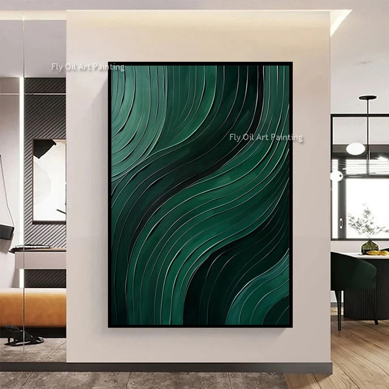 Simplism Abstract Dark Green Wave Canavs Artwork Hand Painted New Fashion Black Green Oil Painting For Home Wall Decor As Gift
Simplism Abstract Dark Green Wave Canavs Artwork Hand Painted New Fashion Black Green Oil Painting For Home Wall Decor As Gift