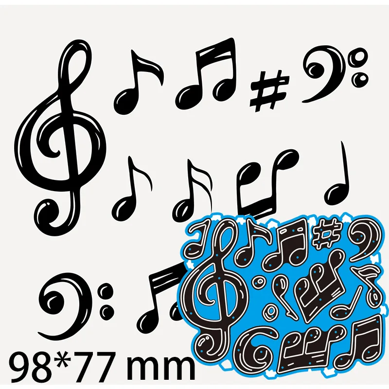Black Music Notation Metal Cut Dies Stencils for Scrapbooking Stamp/Photo Album Decorative Embossing DIY Paper Cards
Black Music Notation Metal Cut Dies Stencils for Scrapbooking Stamp/Photo Album Decorative Embossing DIY Paper Cards