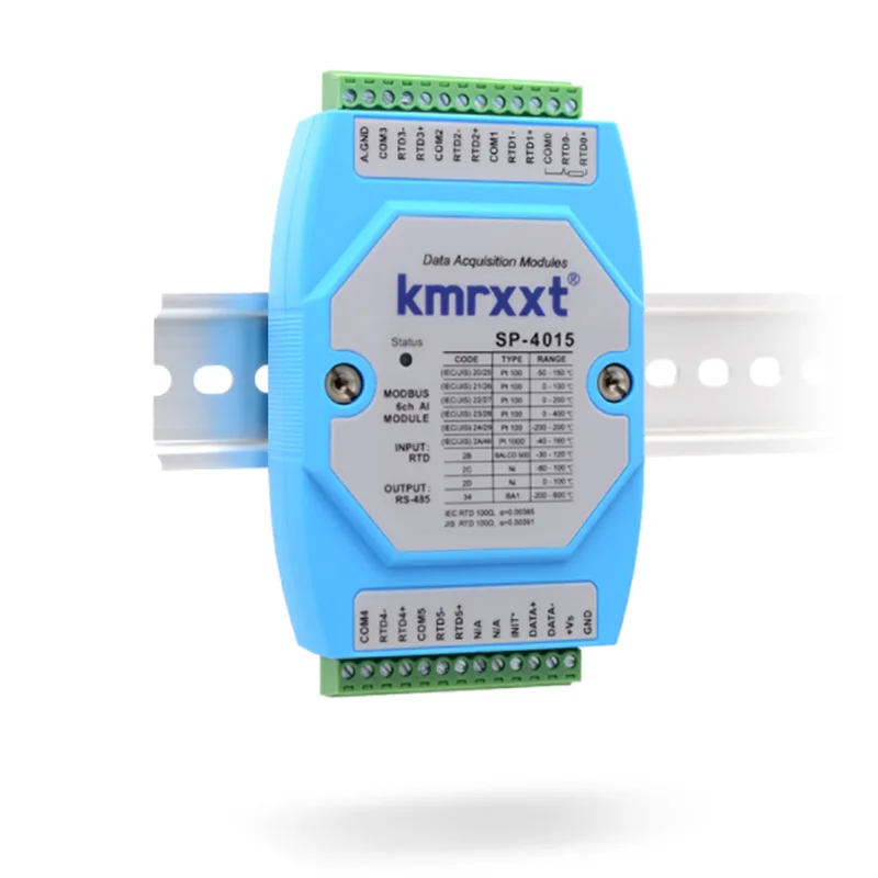 SP-4015 thermal resistance temperature acquisition module 6-channel RTD PT100 input isolation to RS485Modbus
SP-4015 thermal resistance temperature acquisition module 6-channel RTD PT100 input isolation to RS485Modbus