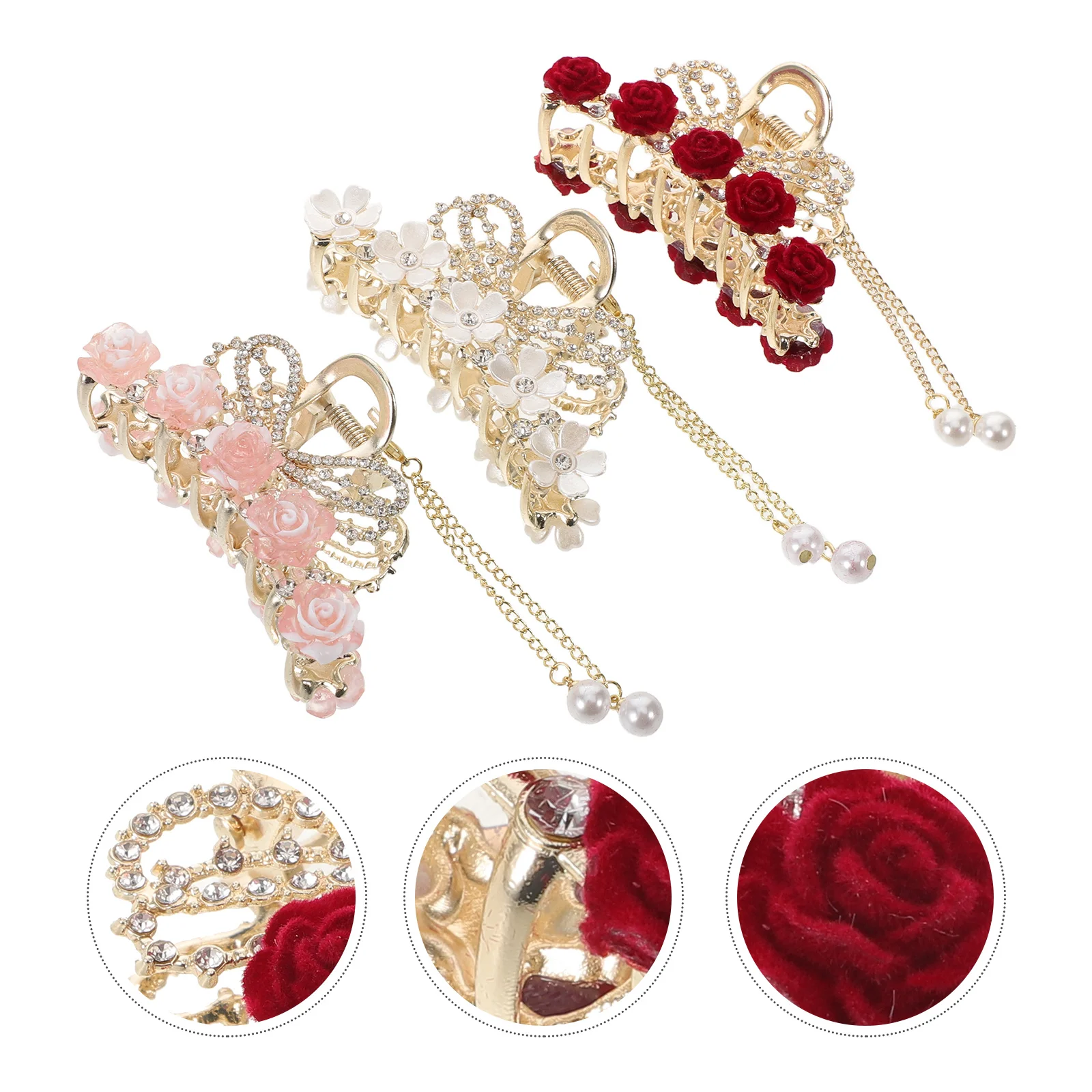 3Pcs Decorative Hair Clips Cute Hair Barrettes with Tassels French Styling Claw Clips for Women Valentine's Day Gift Idea
3Pcs Decorative Hair Clips Cute Hair Barrettes with Tassels French Styling Claw Clips for Women Valentine's Day Gift Idea