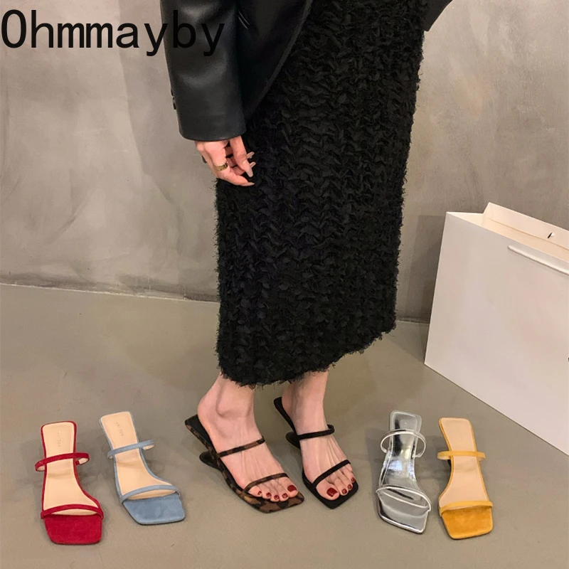 Summer Women's Fashion Square Toe Slippers Fashion High Heel Slides Casual Dress Street Style Shoes
Summer Women's Fashion Square Toe Slippers Fashion High Heel Slides Casual Dress Street Style Shoes