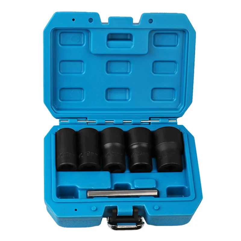ABRW-6 Pieces Of Broken Nut Extractor With 17Mm, 19Mm, 21Mm, 23Mm, 27Mm Sleeve And Central Piercing Rod Nut Removal Tool Kit Reu
ABRW-6 Pieces Of Broken Nut Extractor With 17Mm, 19Mm, 21Mm, 23Mm, 27Mm Sleeve And Central Piercing Rod Nut Removal Tool Kit Reu