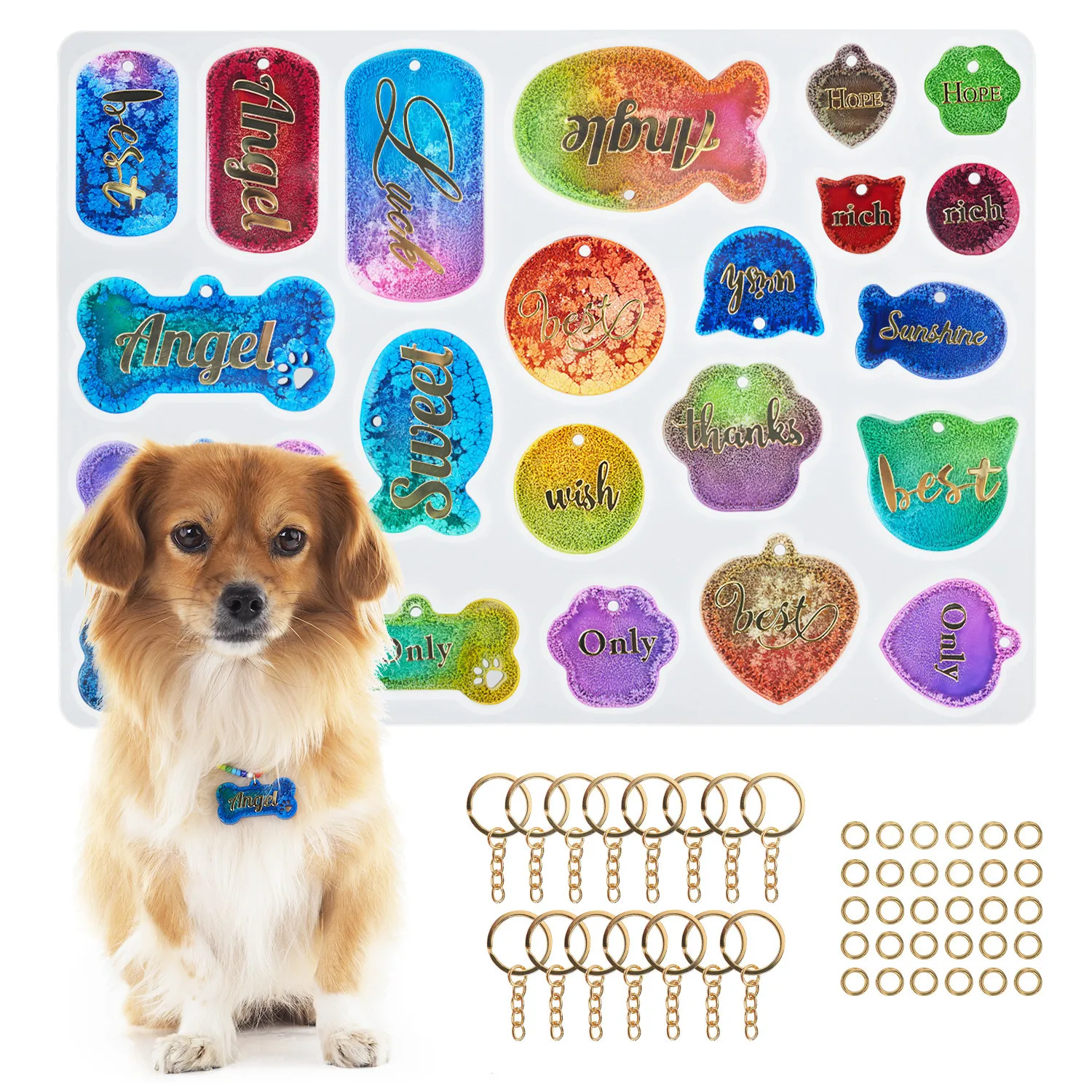 DIY Crystal Epoxy Silicone Mold Pet Brand Bone Fish Shaped Dog Cat Hanging Card Decoration Mold Mirror Silicone Mould For Resin
DIY Crystal Epoxy Silicone Mold Pet Brand Bone Fish Shaped Dog Cat Hanging Card Decoration Mold Mirror Silicone Mould For Resin