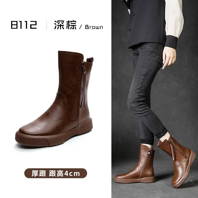 British Style Cowhide Flat Snow Boots Autumn Winter Retro Warm Women's Boots Casual Knight Boots
British Style Cowhide Flat Snow Boots Autumn Winter Retro Warm Women's Boots Casual Knight Boots