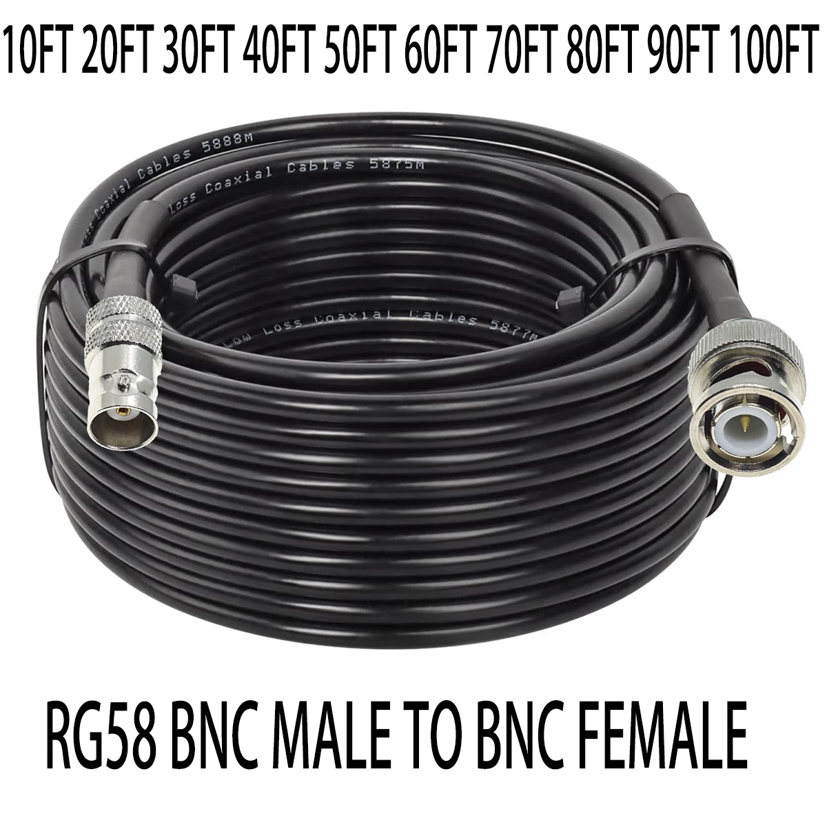 30ft 50ft 100feet RG58 BNC male To BNC Female connector amateur ham CB radio antenna RF coax coaxial Cable Wifi jumper 50ohm
30ft 50ft 100feet RG58 BNC male To BNC Female connector amateur ham CB radio antenna RF coax coaxial Cable Wifi jumper 50ohm