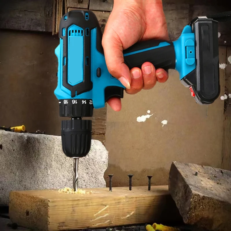 21V Cordless Drill 450NM Electric Impact Drill High-speed Drill Driver+LED Light Lithium Battery Power Tools
21V Cordless Drill 450NM Electric Impact Drill High-speed Drill Driver+LED Light Lithium Battery Power Tools