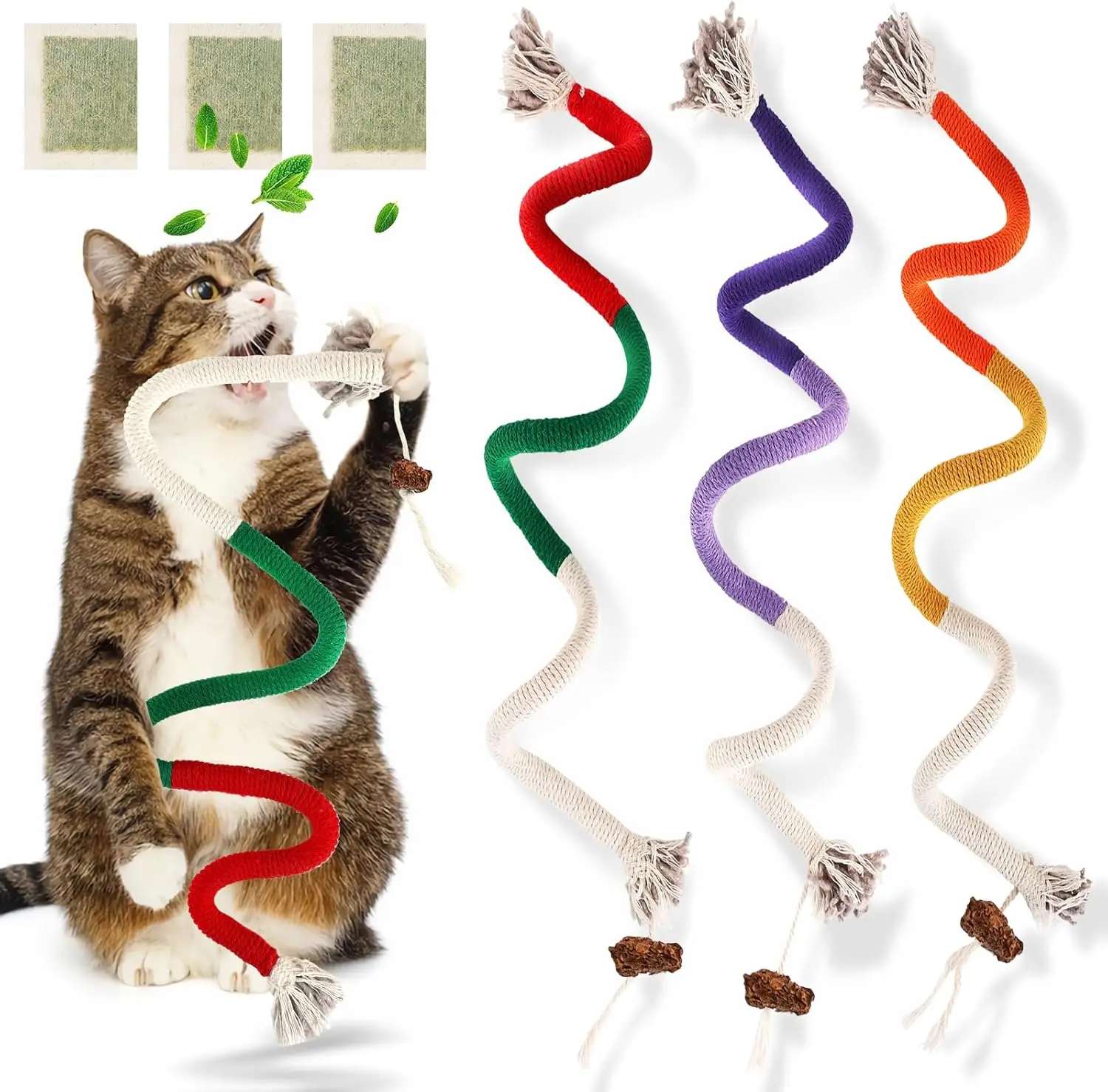 Cat Chew Ropes with Natural Catnip, Safe Teeth Cleaning Toy for Indoor Kittens, Interactive Play for All Breeds
Cat Chew Ropes with Natural Catnip, Safe Teeth Cleaning Toy for Indoor Kittens, Interactive Play for All Breeds