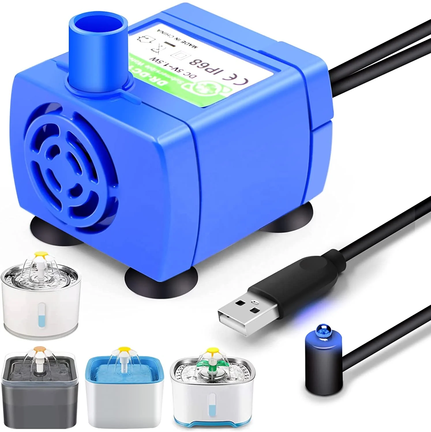 Pet Cat Water Fountain Pump, Replacement Pump for Cat Fountain Compatible With Multiple Pet Fountain
Pet Cat Water Fountain Pump, Replacement Pump for Cat Fountain Compatible With Multiple Pet Fountain