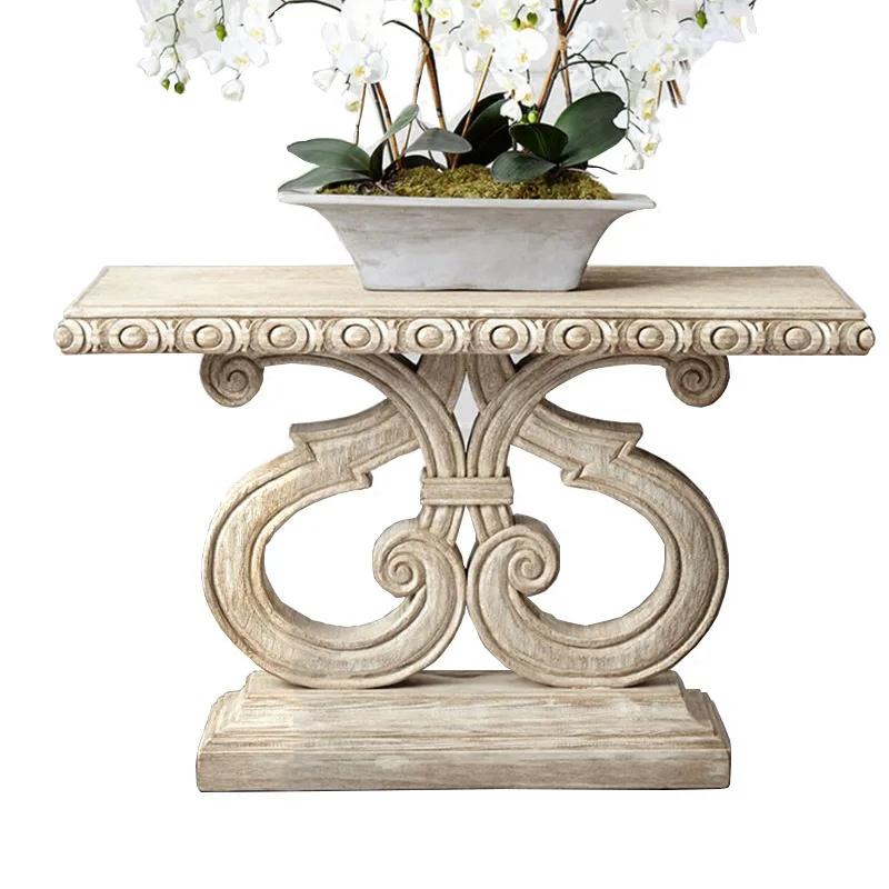 American solid wood porch table, oak carved porch foyer, white decorative table
American solid wood porch table, oak carved porch foyer, white decorative table