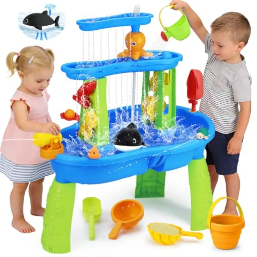 Outdoor 3-Tier Water Table for Toddlers 1-3 3-5 Years Plastic Blue Includes Pump for Sensory Summer Splash Play at Beach Pool B
Outdoor 3-Tier Water Table for Toddlers 1-3 3-5 Years Plastic Blue Includes Pump for Sensory Summer Splash Play at Beach Pool B