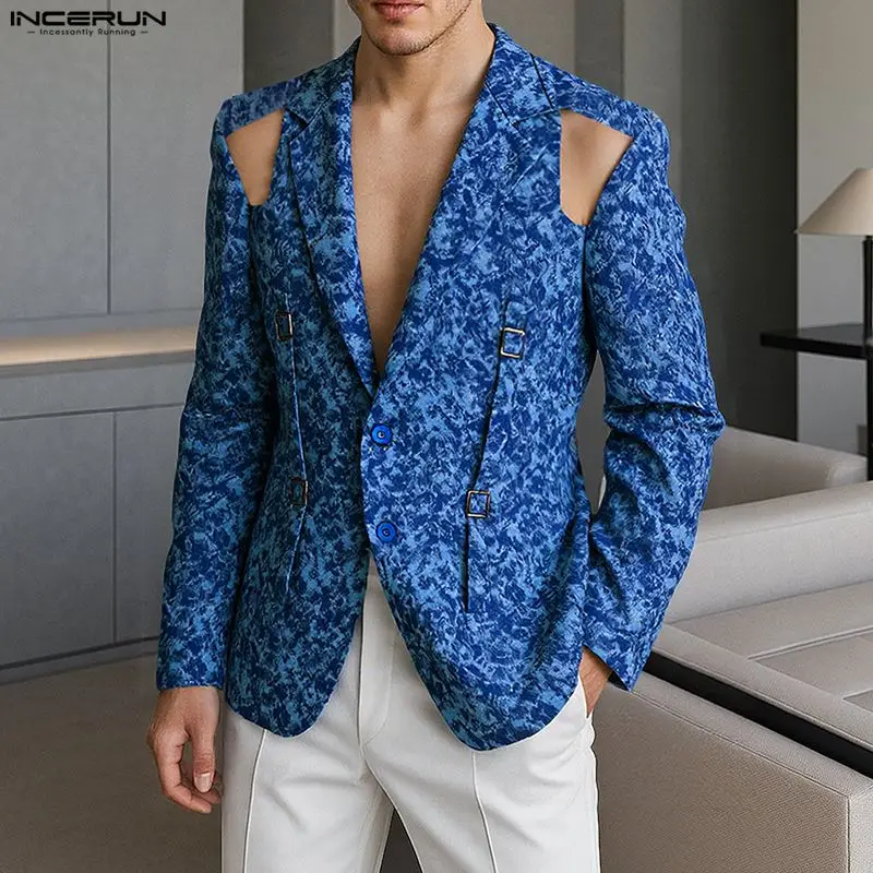 INCERUN Men Blazer Printing Hollow Out Lapel Long Sleeve Male Suit Streetwear Elegant Fashion Casual Thin Coats Men Blazer S-5XL
INCERUN Men Blazer Printing Hollow Out Lapel Long Sleeve Male Suit Streetwear Elegant Fashion Casual Thin Coats Men Blazer S-5XL
