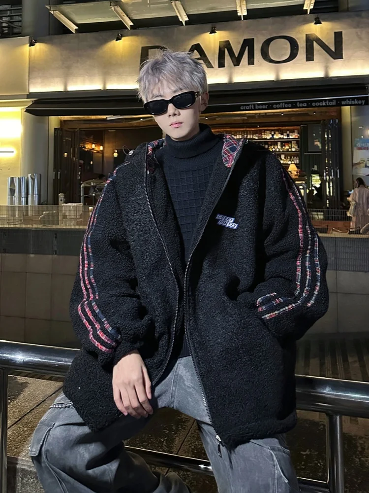 Lamb Velvet Jaet Men's Winter Thi Warm Cotton Coat Loose Casual Hooded Tee Bars Plaid Cotton Clothes Zipper Cleanfit
Lamb Velvet Jaet Men's Winter Thi Warm Cotton Coat Loose Casual Hooded Tee Bars Plaid Cotton Clothes Zipper Cleanfit