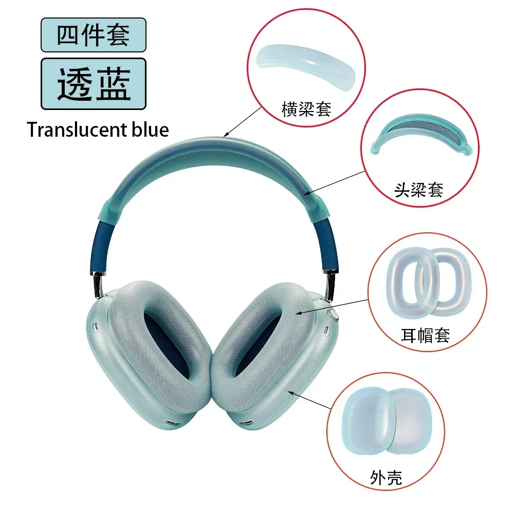 4 in 1 Headphone Case Suitable for AirPods Max(2020/2024) Transparent Case Soft Silicone Anti-Scratch Cover Sleeve Protective
4 in 1 Headphone Case Suitable for AirPods Max(2020/2024) Transparent Case Soft Silicone Anti-Scratch Cover Sleeve Protective